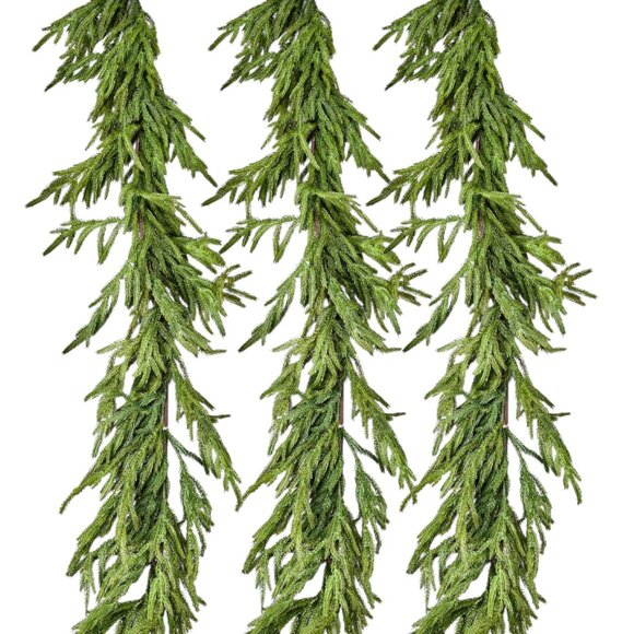 Christmas Norfolk Pine Garland 60in Real Touch Greenery Afloral - PACK OF 3 - Picture 1 of 7